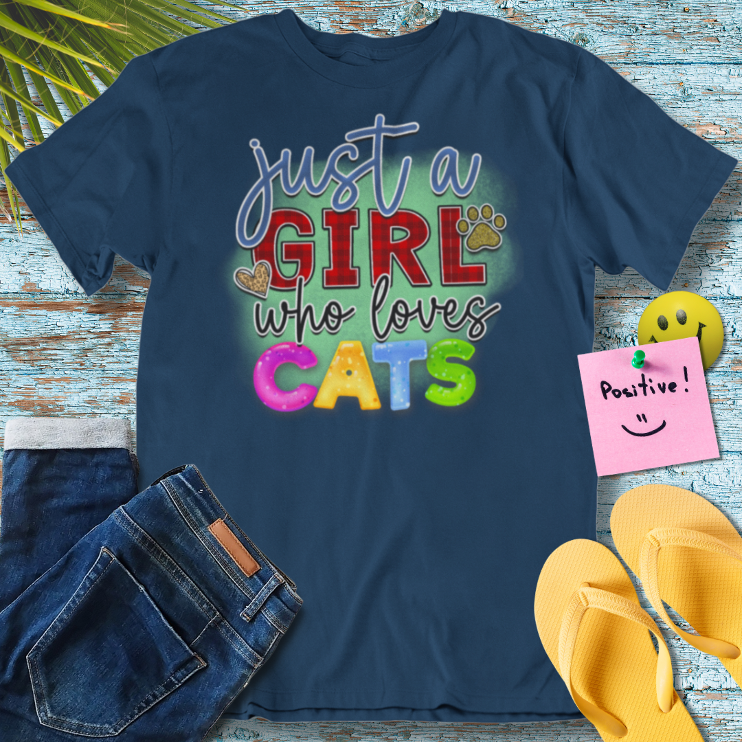 Just A Girl Who Loves Cats - Graphic T-Shirt