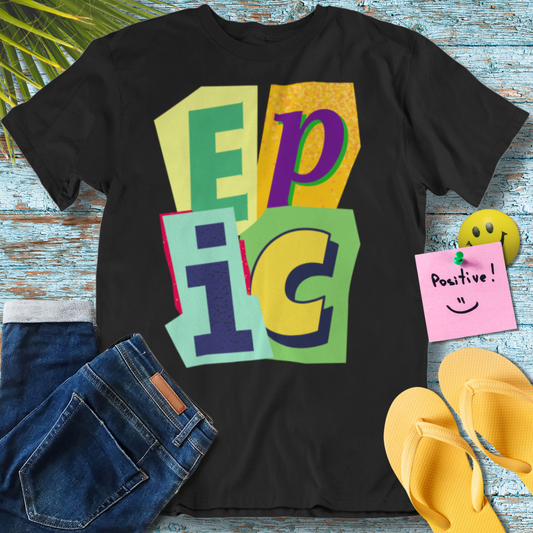 EPIC! Typographic Fusion - Graphic T-Shirt