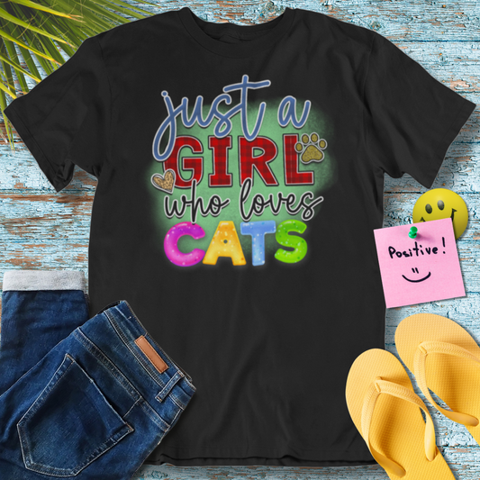 Just A Girl Who Loves Cats - Graphic T-Shirt