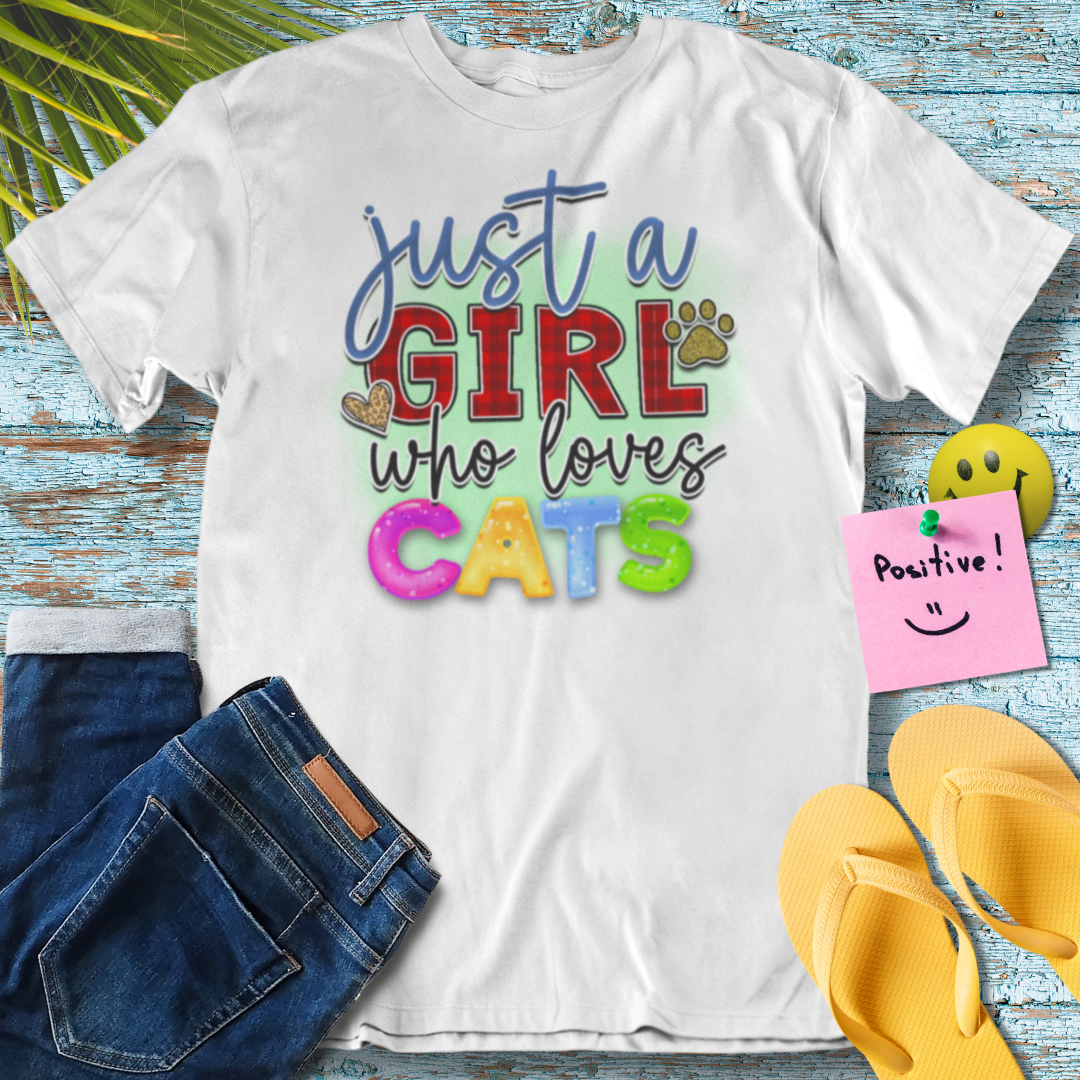 Just A Girl Who Loves Cats - Graphic T-Shirt