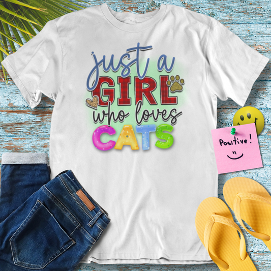 Just A Girl Who Loves Cats - Graphic T-Shirt