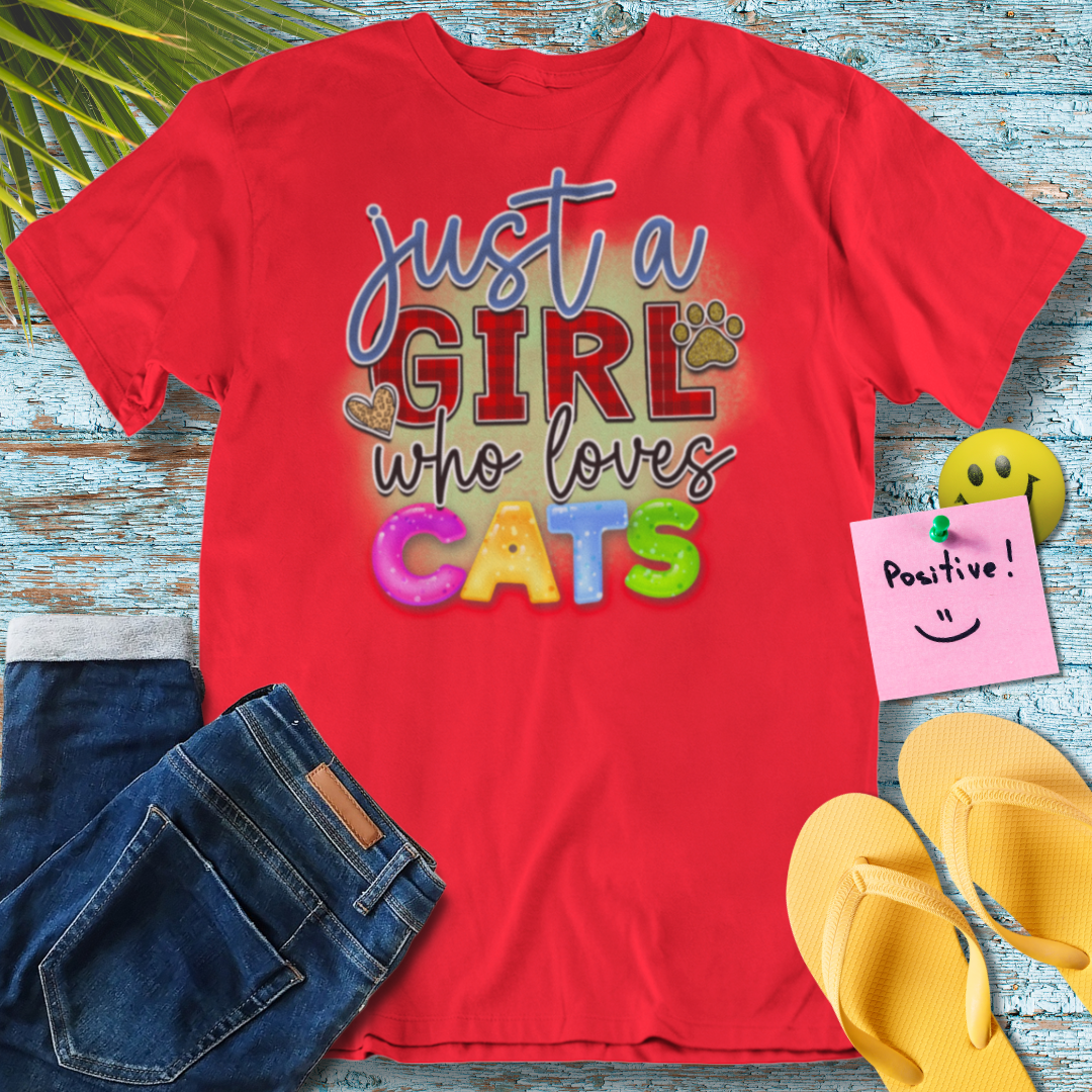 Just A Girl Who Loves Cats - Graphic T-Shirt