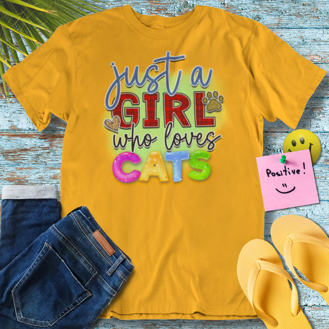 Just A Girl Who Loves Cats - Graphic T-Shirt