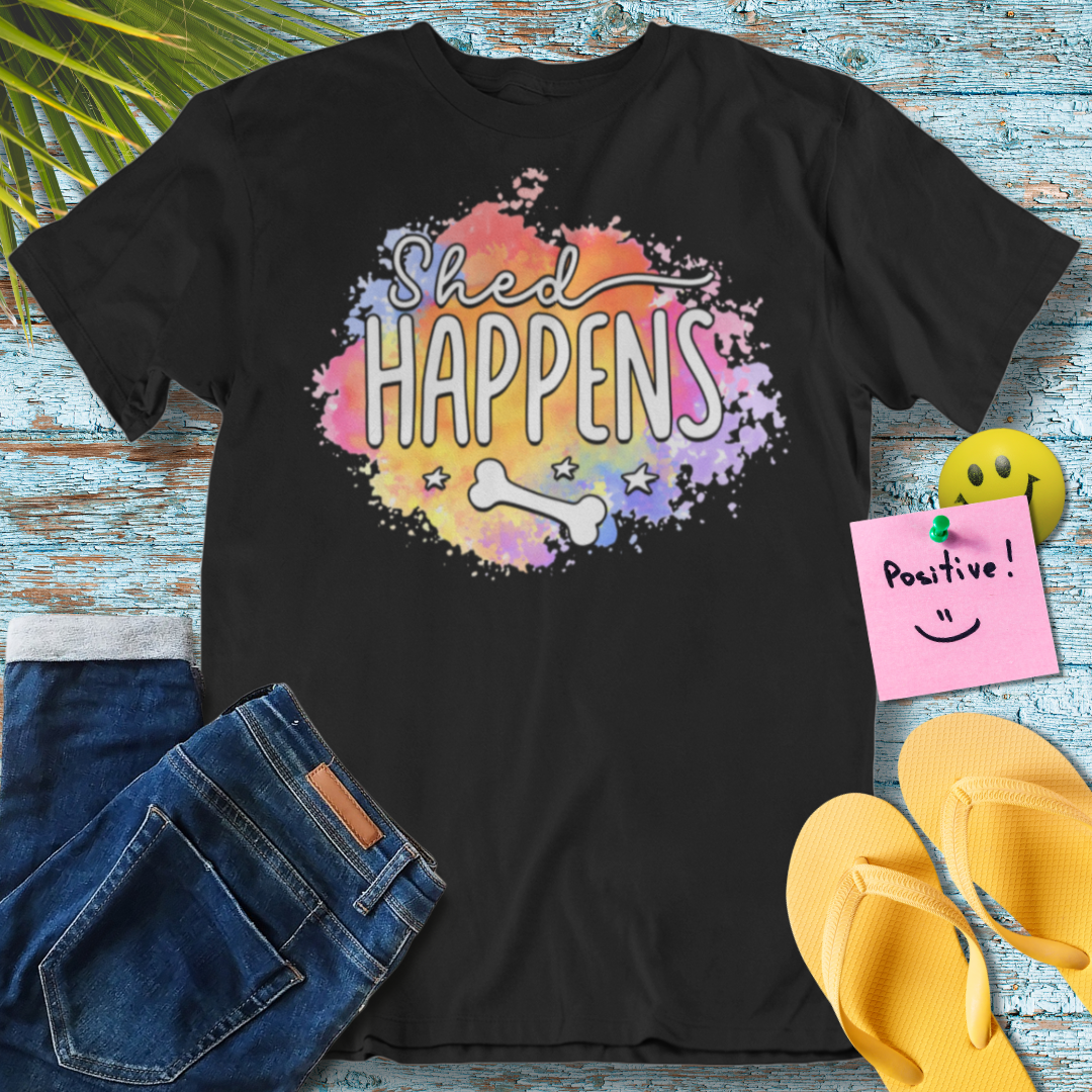 Shed Happens Playful Dog Design - Graphic T-Shirt