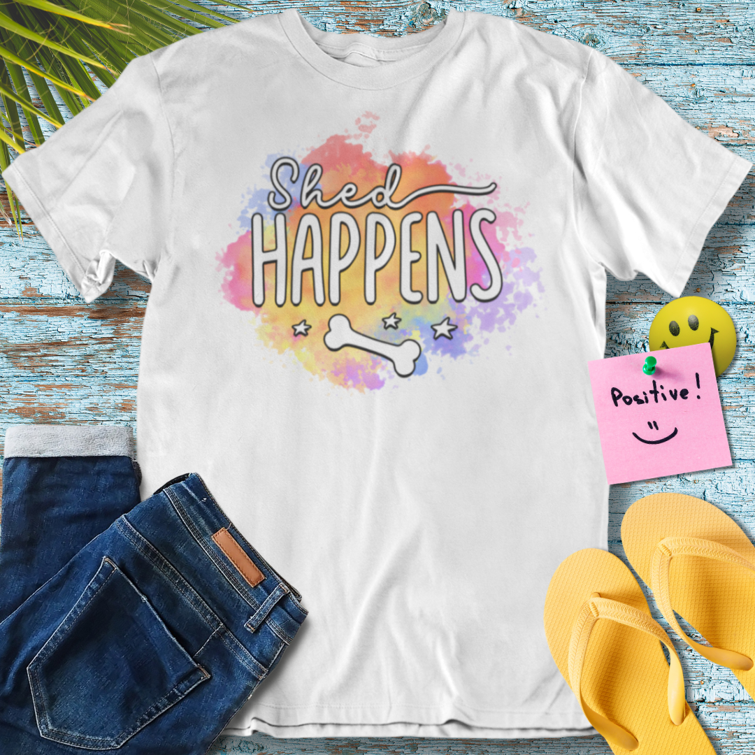 Shed Happens Playful Dog Design - Graphic T-Shirt