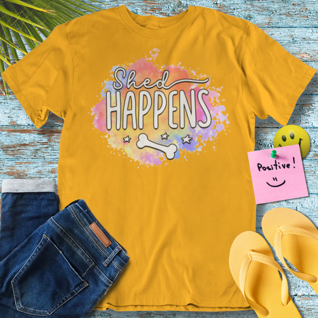 Shed Happens Playful Dog Design - Graphic T-Shirt