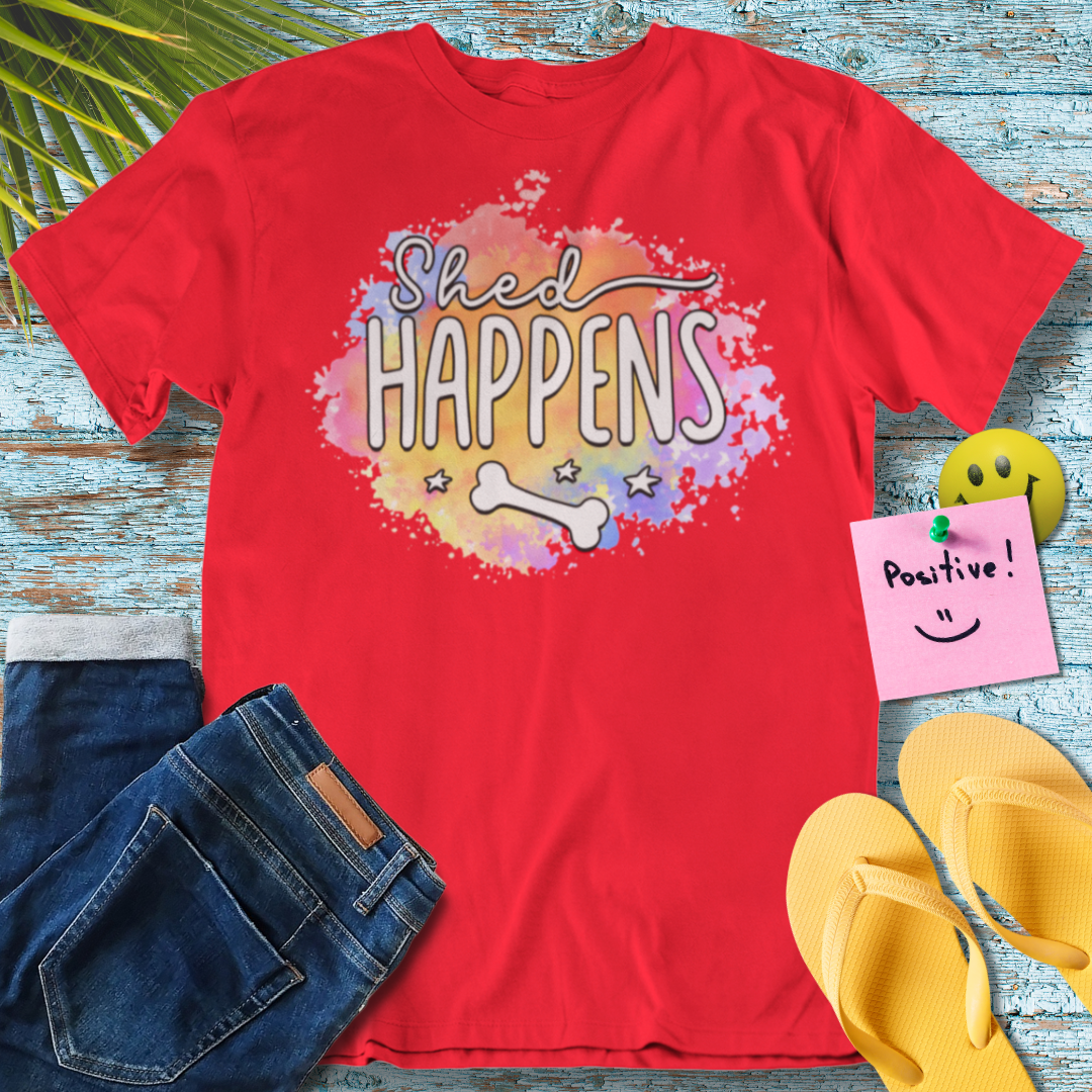 Shed Happens Playful Dog Design - Graphic T-Shirt