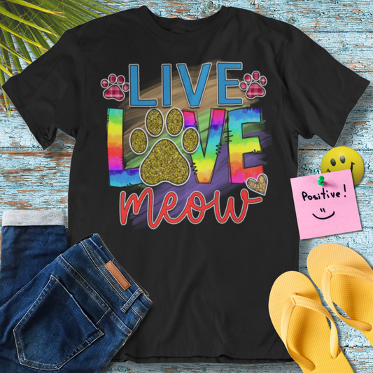 Live Love Meow - Graphic T-Shirt