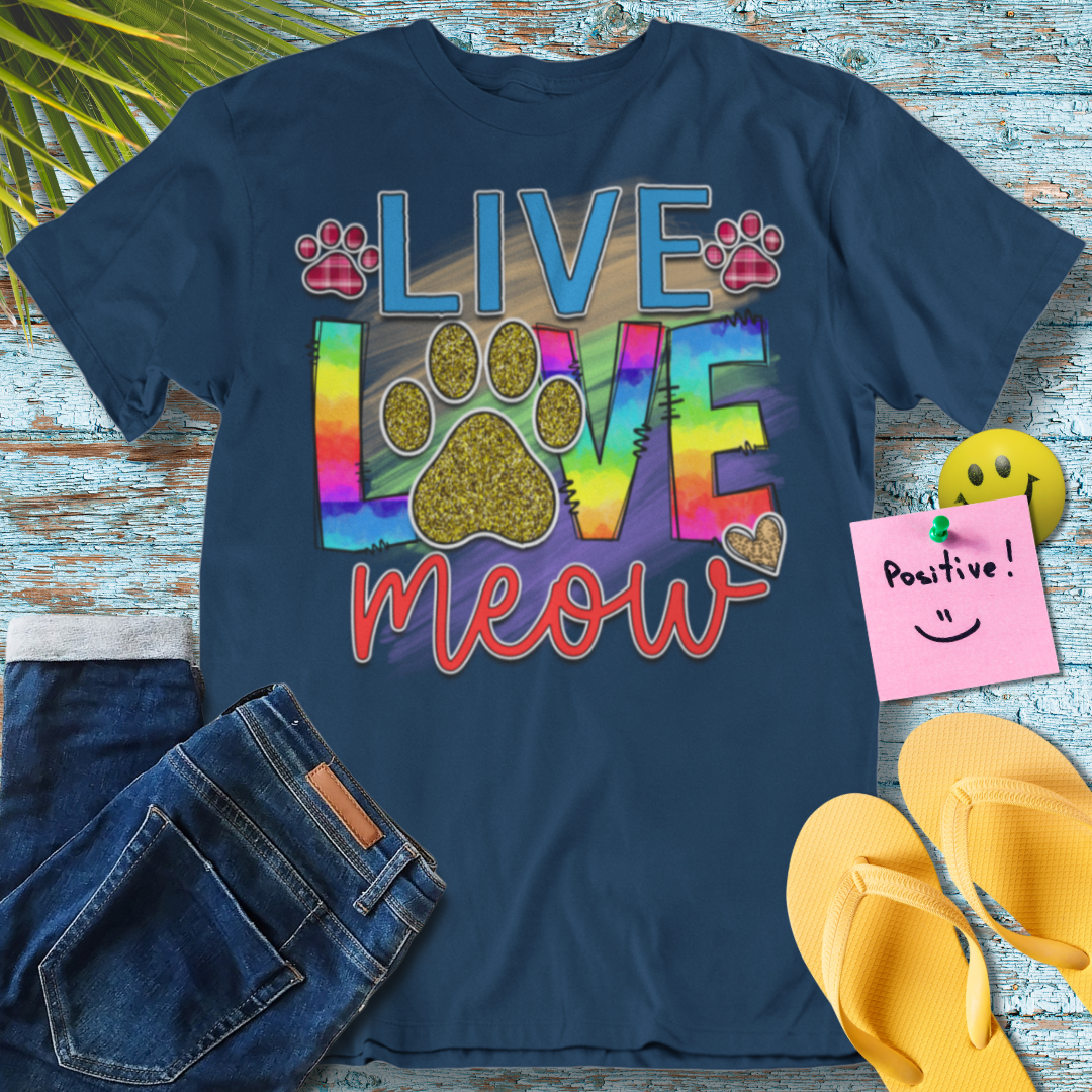 Live Love Meow - Graphic T-Shirt