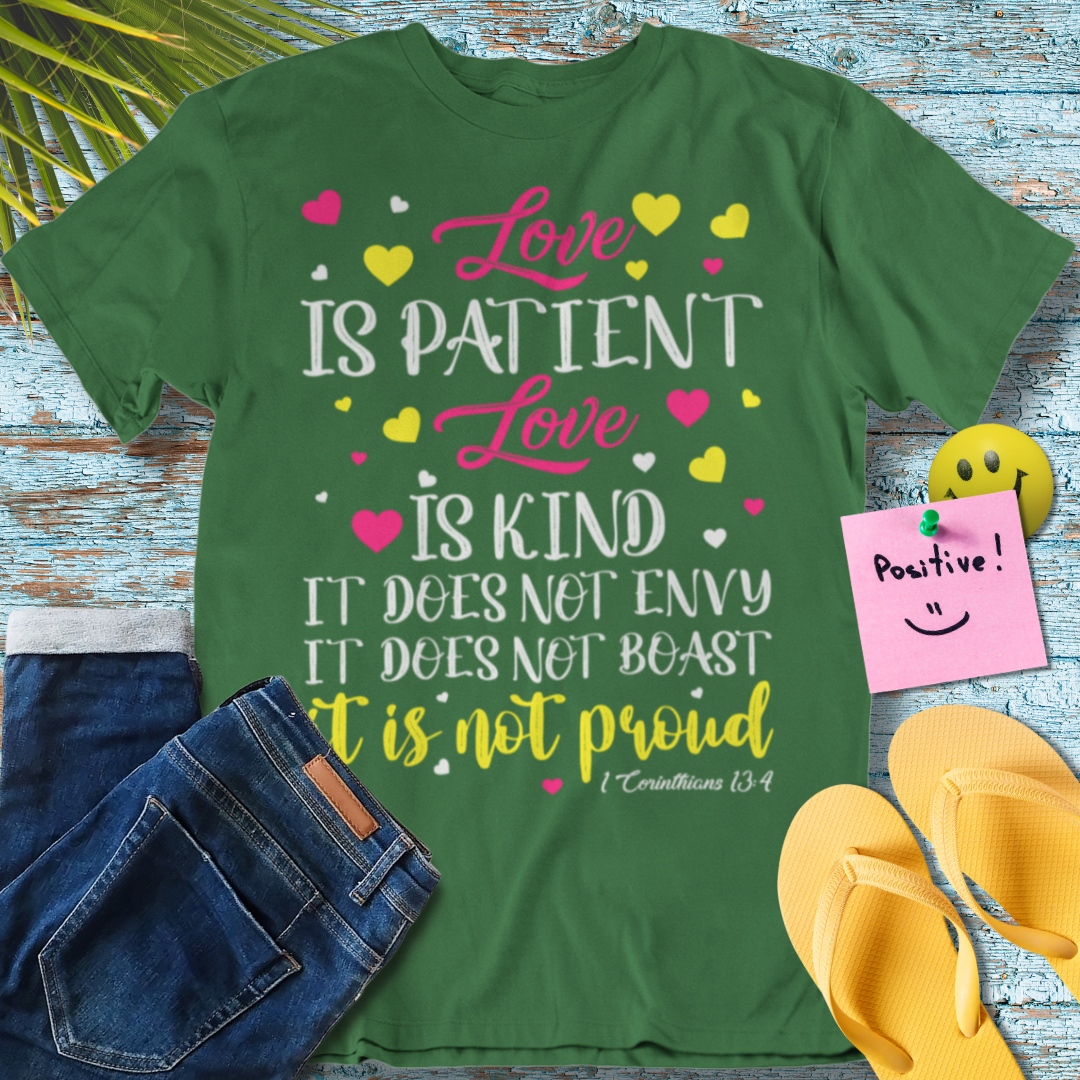 Love Is Patient, Love Is Kind - Bible Verse - Graphic T-Shirt