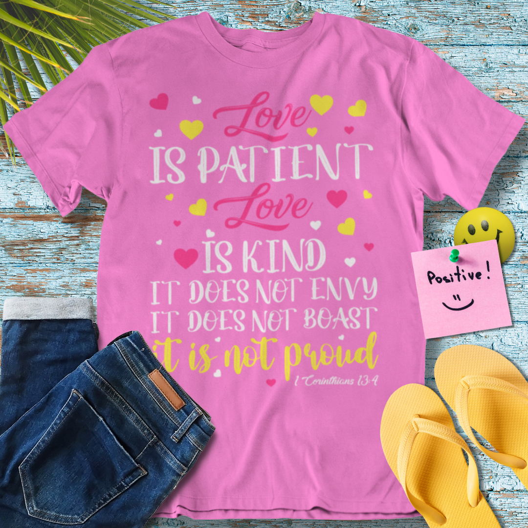 Love Is Patient, Love Is Kind - Bible Verse - Graphic T-Shirt
